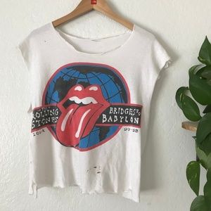VINTAGE HAND DISTRESSED ROLLING STONES BAND TANK